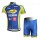 Topsport Fietspakken Fietsshirt Korte+Korte fietsbroeken zeem blauw geel 4147