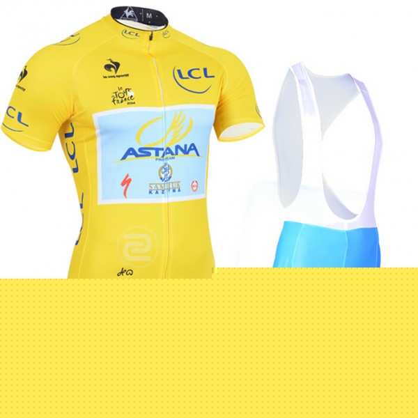 2015 Le Tour France Astana Fietskleding Fietsshirt Korte+Korte Fietsbroeken Bib 818