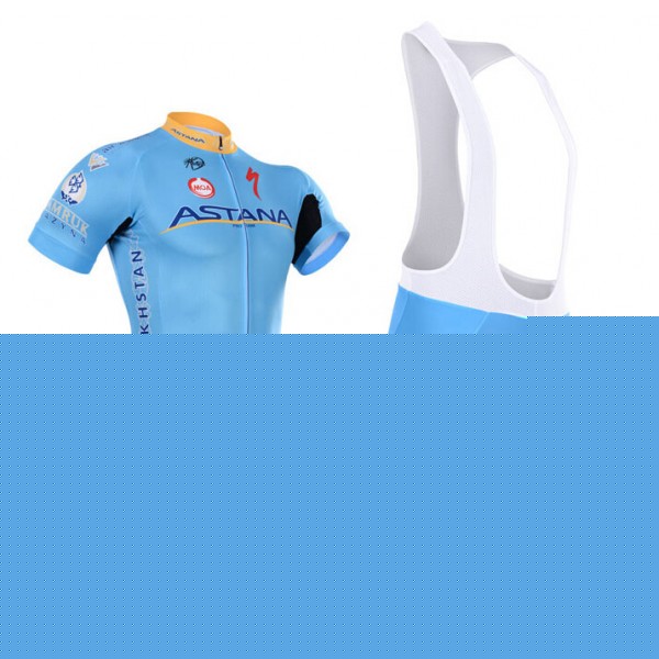 2015 Astana Fietskleding Set Fietsshirt Korte Mouwen+Fietsbroek Bib Korte 2122