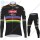 Winter 2021 Alpecin Fenix World Champion zwart Fietskleding Fietsshirt Lange Mouw+Lange Fietsbroek Bib 96