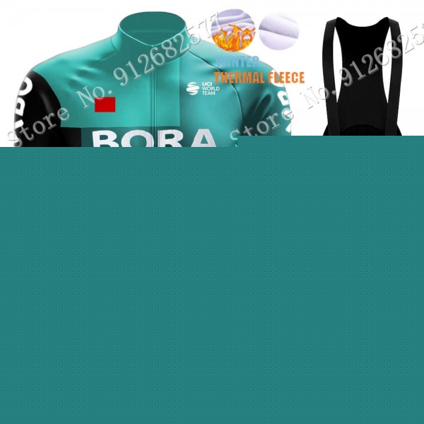 Winter Bora Hansgrohe 2022 Pro Team Fietskleding Fietsshirt Lange Mouw+Lange Fietsbroek Bib 202201080