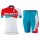 2015 Scott rood-wit Dames Fietsshirt Korte Mouwen+Fietsbroek 3516