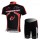 Merida Multivan Flex Stay Fietskleding Fietsshirt Korte Mouwen+Fietsbroek Korte zeem zwart rood 353