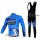 Saxo Bank Sungard Pro Team Fietskleding Fietsshirt Lange Mouwen+lange fietsbroeken Bib zeem blauw zwart 510