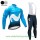 2018 Movistar Team Winter Fietskleding Wielershirt lange mouw+Lange fietsbroeken Bib 386PTSW