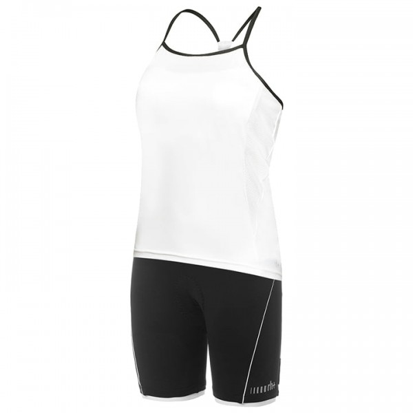 2020 Dames RH+Brezza Spaghetto Wielerkleding Wielershirt Korte Mouw+Korte Fietsbroeken Wit Zwart TN6RG TN6RG