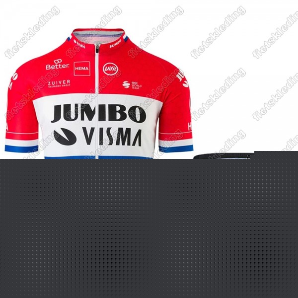 Jumbo Visma 2021 Dutch Fietskleding Set Wielershirt Korte Mouw+Korte Fietsbroeken 2021202
