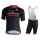 2019 Mitchelton-Scott zwart-rood Fietskleding Set Fietsshirt Korte Mouw+Korte fietsbroeken QHZJ242