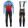 2017 Ridley Rincon blauw-rood Winter Set Wielerkleding Wielershirt lange mouw+Lange fietsbroeken Bib 2555