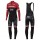 2017 Trek Pro Race rood Fietskleding Wielershirt lange mouw+Lange fietsbroeken Bib 2596