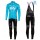 2017 Pro Team SKY blauw Winter Set Wielerkleding Wielershirt lange mouw+Lange fietsbroeken Bib 2582