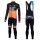 2016 Team DE-ROSA zwart-Orange Winter Set Wielerkleding Wielershirt lange mouw+Lange fietsbroeken Bib 213583