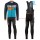 2016 Scott RC zwart-geel-Blauw Winter Set Wielerkleding Wielershirt lange mouw+Lange fietsbroeken Bib 213697