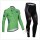 Tour de France le coq sportif 2014 Fietskleding Fietsshirt Lange Mouwen Groen+Lange Fietsbroeken 1390